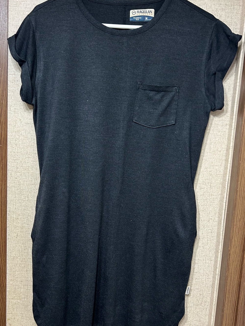 Magellan Outdoors Black Short Sleeve Crewneck Pocket Tee shirt dress